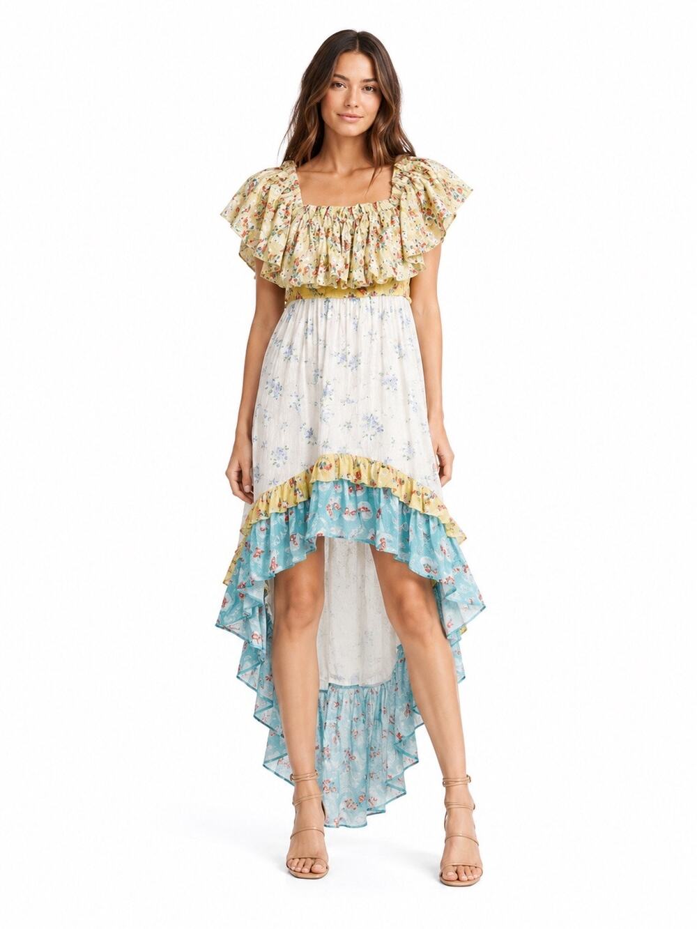 LoveShackFancy Alexia Floral Ruffle Maxi Dress